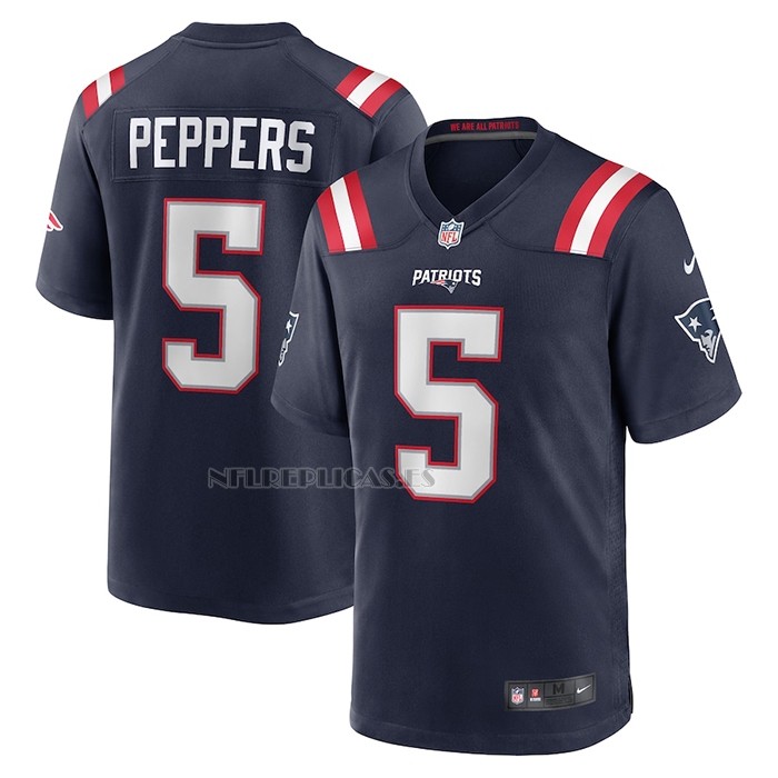 Camiseta NFL Game New England Patriots Jabrill Peppers 5 Azul